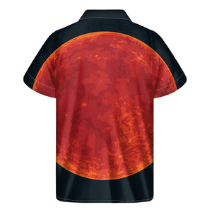 Super Blood Moon Lunar Eclipse Print Men's Short Sleeve Shirt