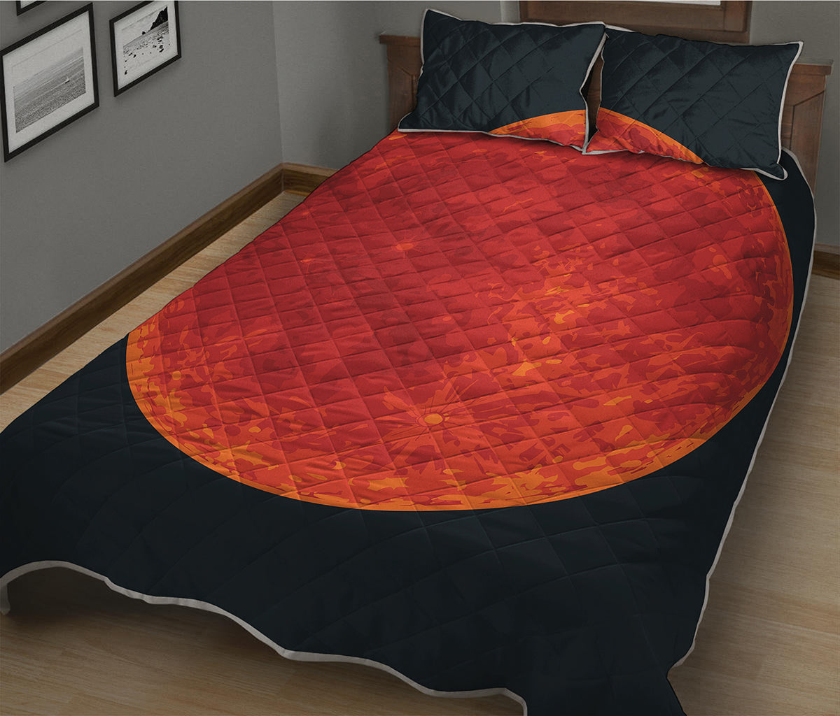 Super Blood Moon Lunar Eclipse Print Quilt Bed Set