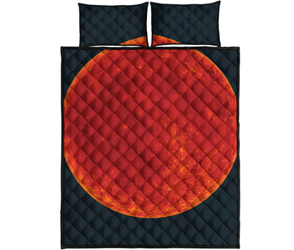 Super Blood Moon Lunar Eclipse Print Quilt Bed Set