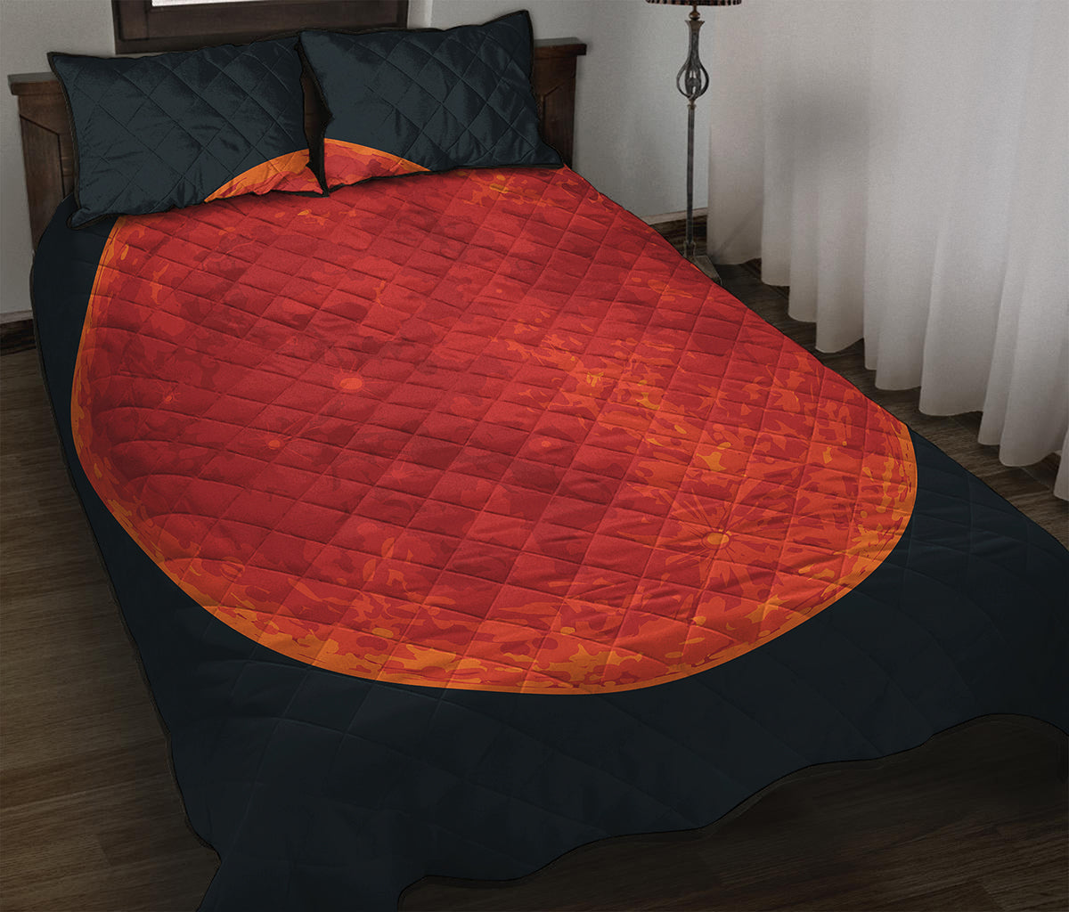 Super Blood Moon Lunar Eclipse Print Quilt Bed Set