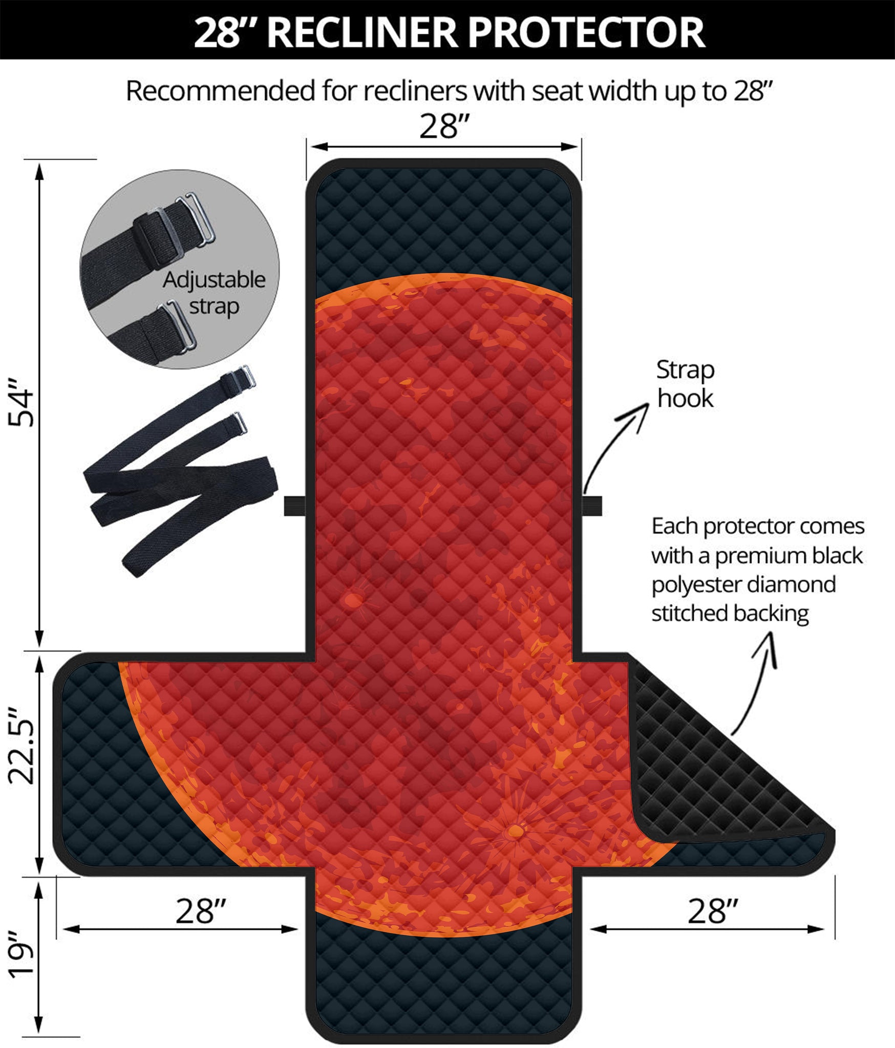 Super Blood Moon Lunar Eclipse Print Recliner Protector