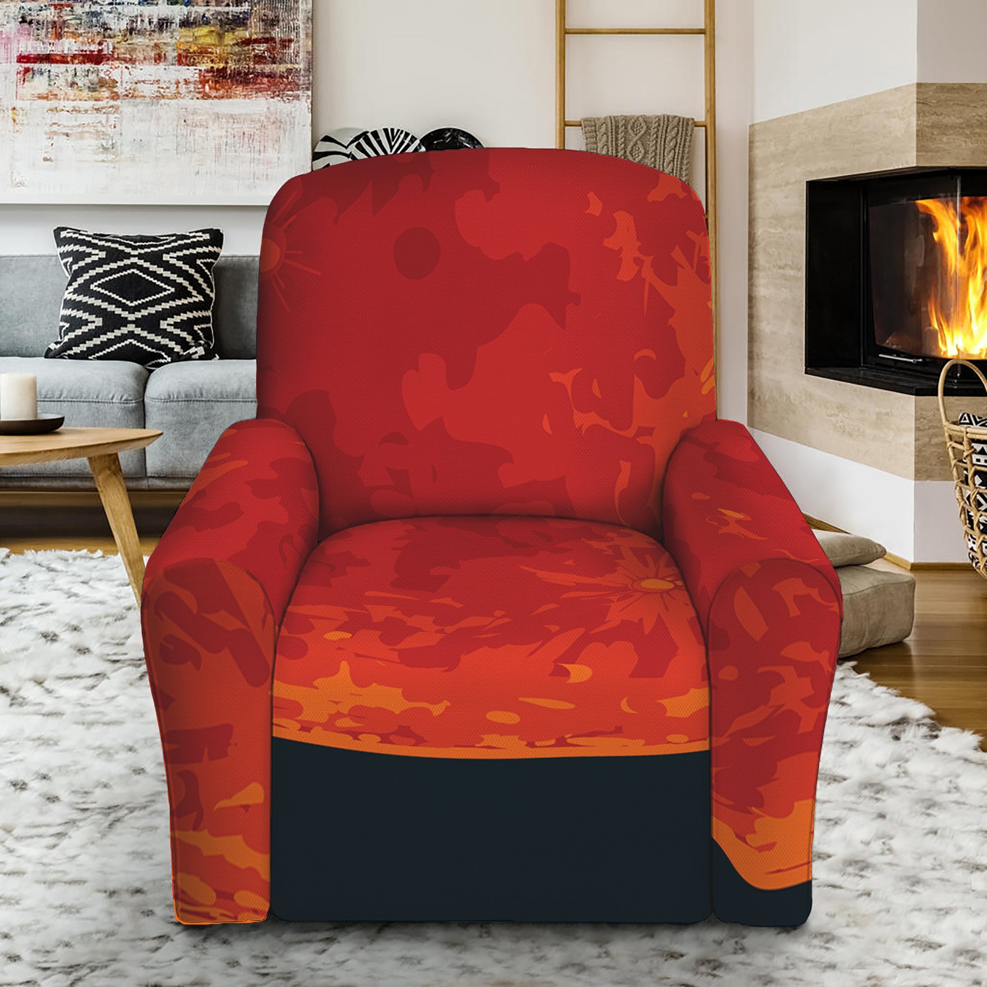 Super Blood Moon Lunar Eclipse Print Recliner Slipcover