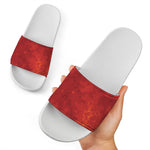Super Blood Moon Lunar Eclipse Print White Slide Sandals