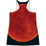Super Blood Moon Lunar Eclipse Print Women's Racerback Tank Top