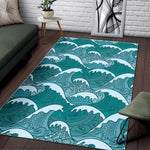 Surfing Wave Pattern Print Area Rug GearFrost