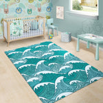 Surfing Wave Pattern Print Area Rug GearFrost