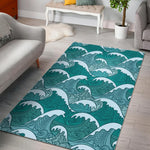 Surfing Wave Pattern Print Area Rug GearFrost