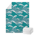 Surfing Wave Pattern Print Blanket
