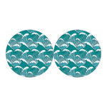 Surfing Wave Pattern Print Car Coasters