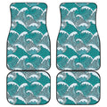Surfing Wave Pattern Print Front and Back Car Floor Mats