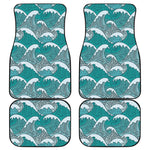 Surfing Wave Pattern Print Front and Back Car Floor Mats