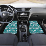 Surfing Wave Pattern Print Front and Back Car Floor Mats