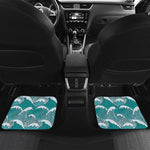Surfing Wave Pattern Print Front and Back Car Floor Mats