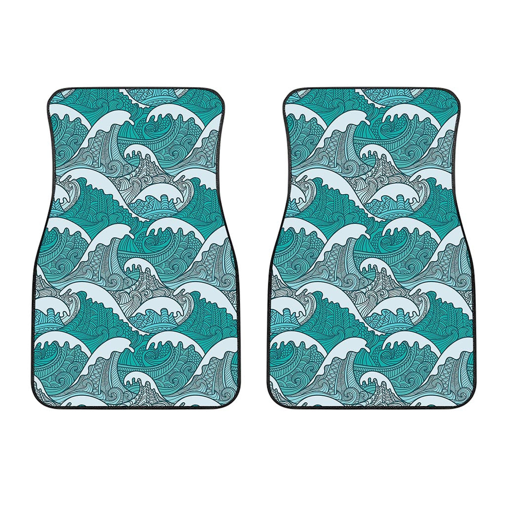 Surfing Wave Pattern Print Front Car Floor Mats