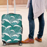 Surfing Wave Pattern Print Luggage Cover GearFrost
