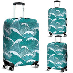 Surfing Wave Pattern Print Luggage Cover GearFrost