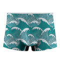 Surfing Wave Pattern Print Men's Boxer Briefs