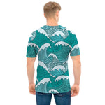 Surfing Wave Pattern Print Men's T-Shirt