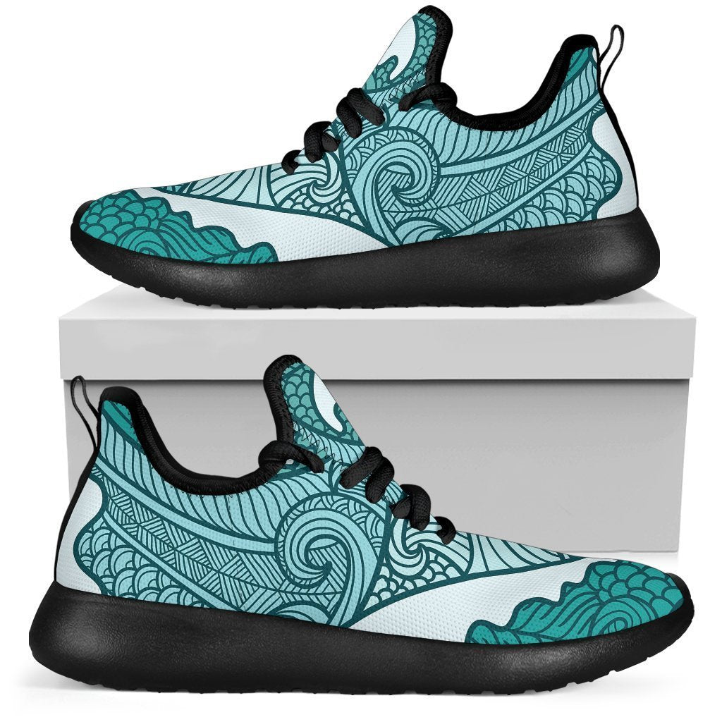 Surfing Wave Pattern Print Mesh Knit Shoes GearFrost