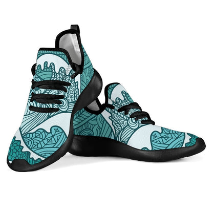 Surfing Wave Pattern Print Mesh Knit Shoes GearFrost
