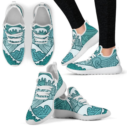 Surfing Wave Pattern Print Mesh Knit Shoes GearFrost