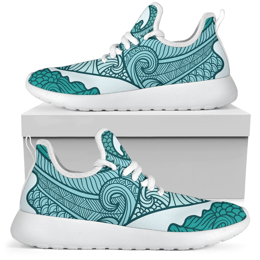Surfing Wave Pattern Print Mesh Knit Shoes GearFrost