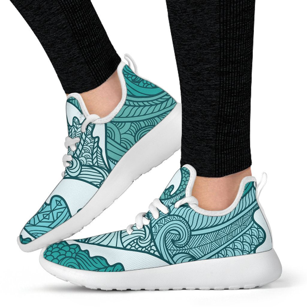 Surfing Wave Pattern Print Mesh Knit Shoes GearFrost