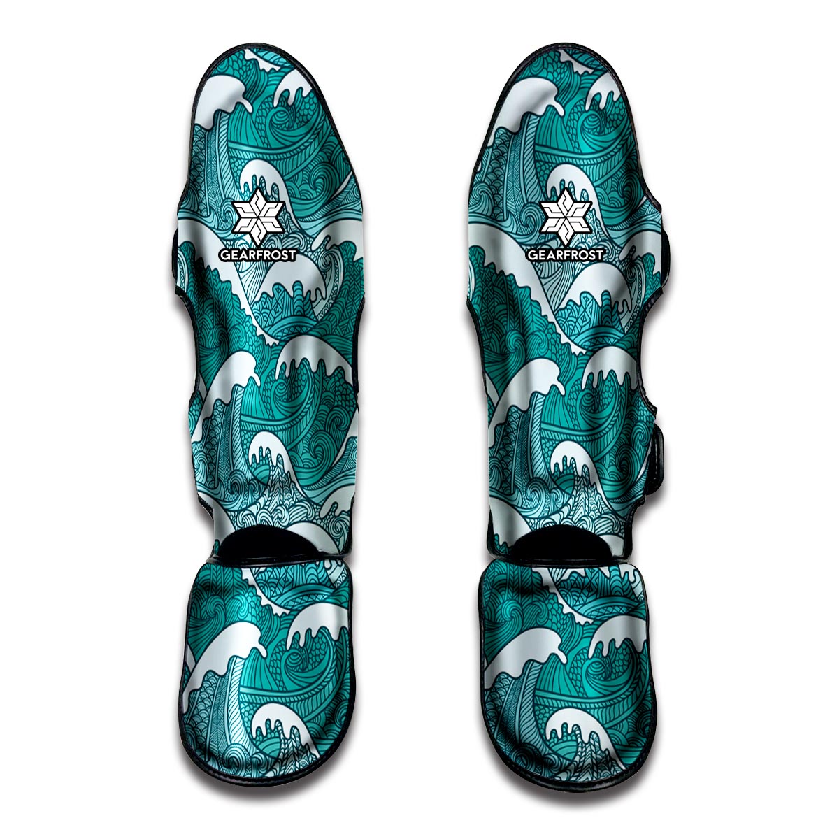 Surfing Wave Pattern Print Muay Thai Shin Guard