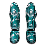 Surfing Wave Pattern Print Muay Thai Shin Guard