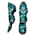Surfing Wave Pattern Print Muay Thai Shin Guard