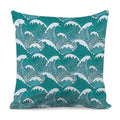 Surfing Wave Pattern Print Pillow Cover
