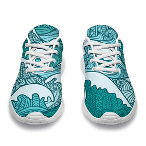 Surfing Wave Pattern Print Sport Shoes GearFrost