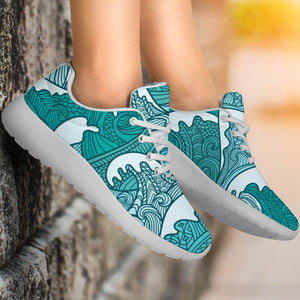 Surfing Wave Pattern Print Sport Shoes GearFrost