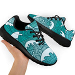 Surfing Wave Pattern Print Sport Shoes GearFrost