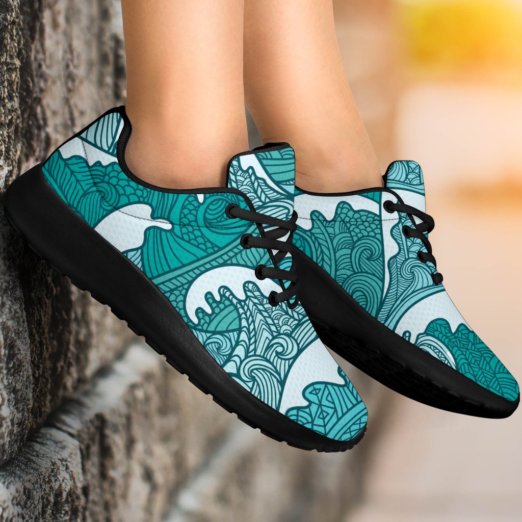 Surfing Wave Pattern Print Sport Shoes GearFrost