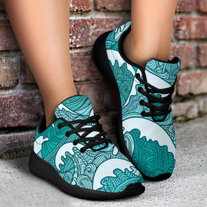 Surfing Wave Pattern Print Sport Shoes GearFrost