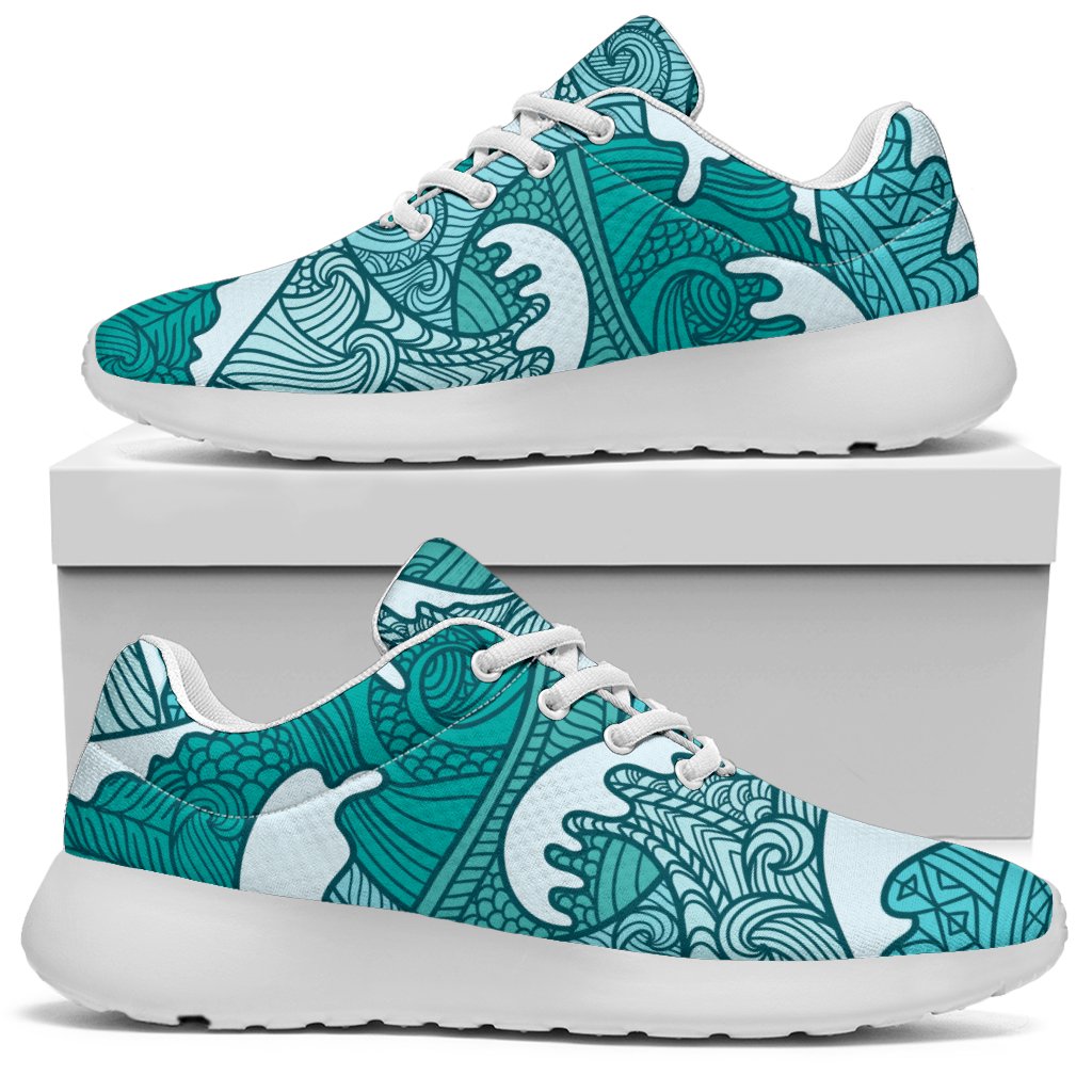 Surfing Wave Pattern Print Sport Shoes GearFrost