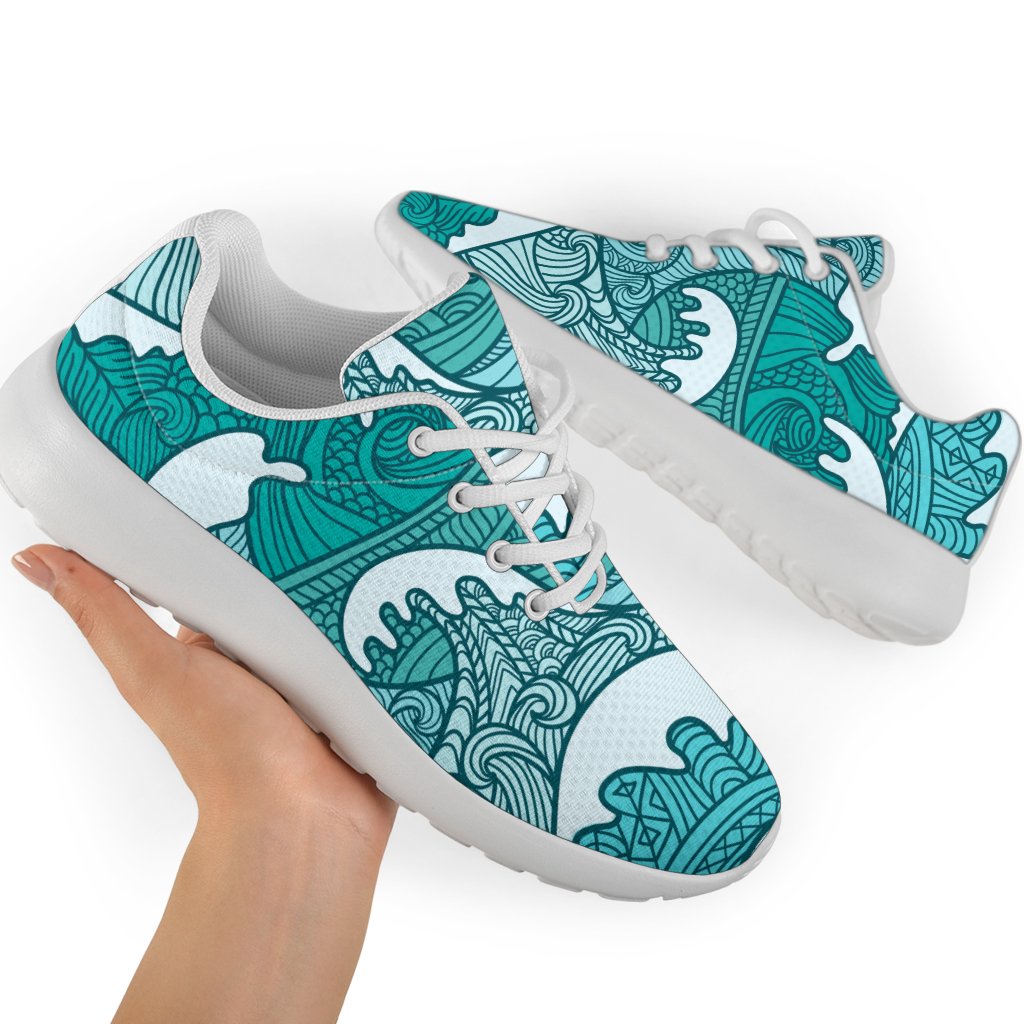 Surfing Wave Pattern Print Sport Shoes GearFrost