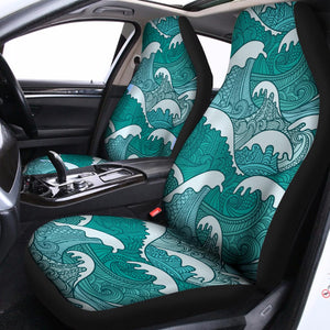 Surfing Wave Pattern Print Universal Fit Car Seat Covers