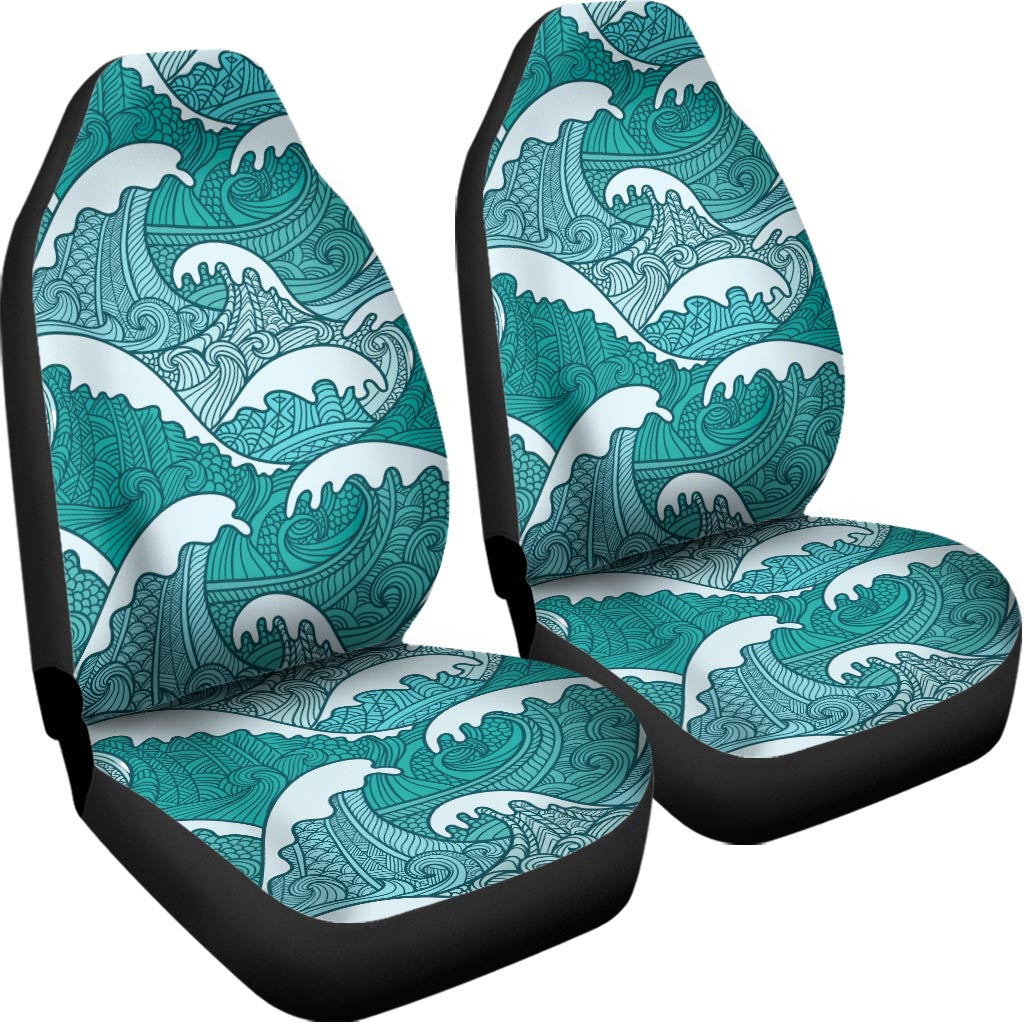 Surfing Wave Pattern Print Universal Fit Car Seat Covers