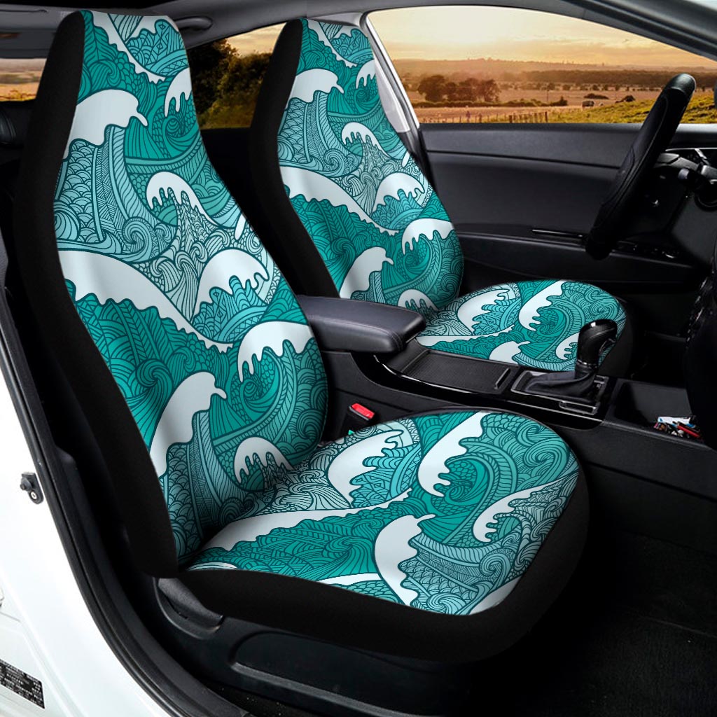 Surfing Wave Pattern Print Universal Fit Car Seat Covers