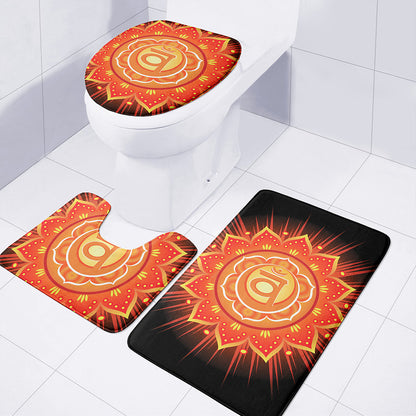Swadhisthana Chakra Mandala Print 3 Piece Bath Mat Set