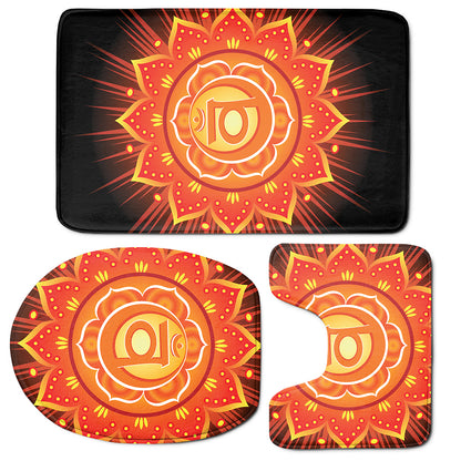 Swadhisthana Chakra Mandala Print 3 Piece Bath Mat Set