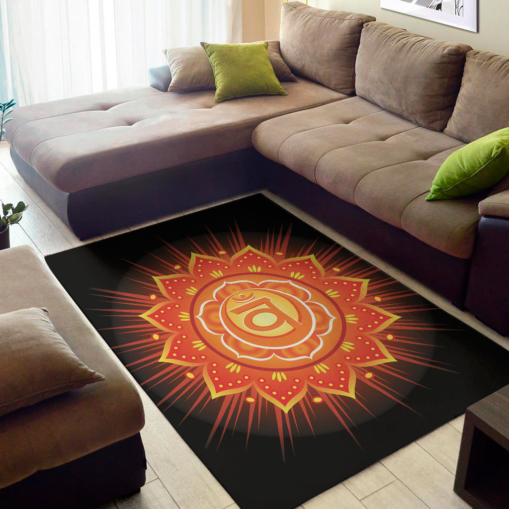 Swadhisthana Chakra Mandala Print Area Rug