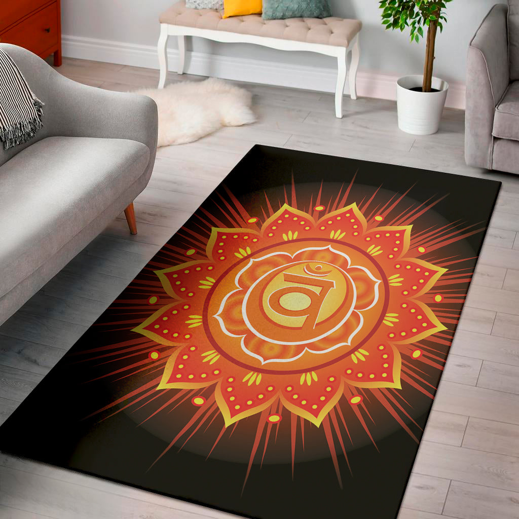 Swadhisthana Chakra Mandala Print Area Rug