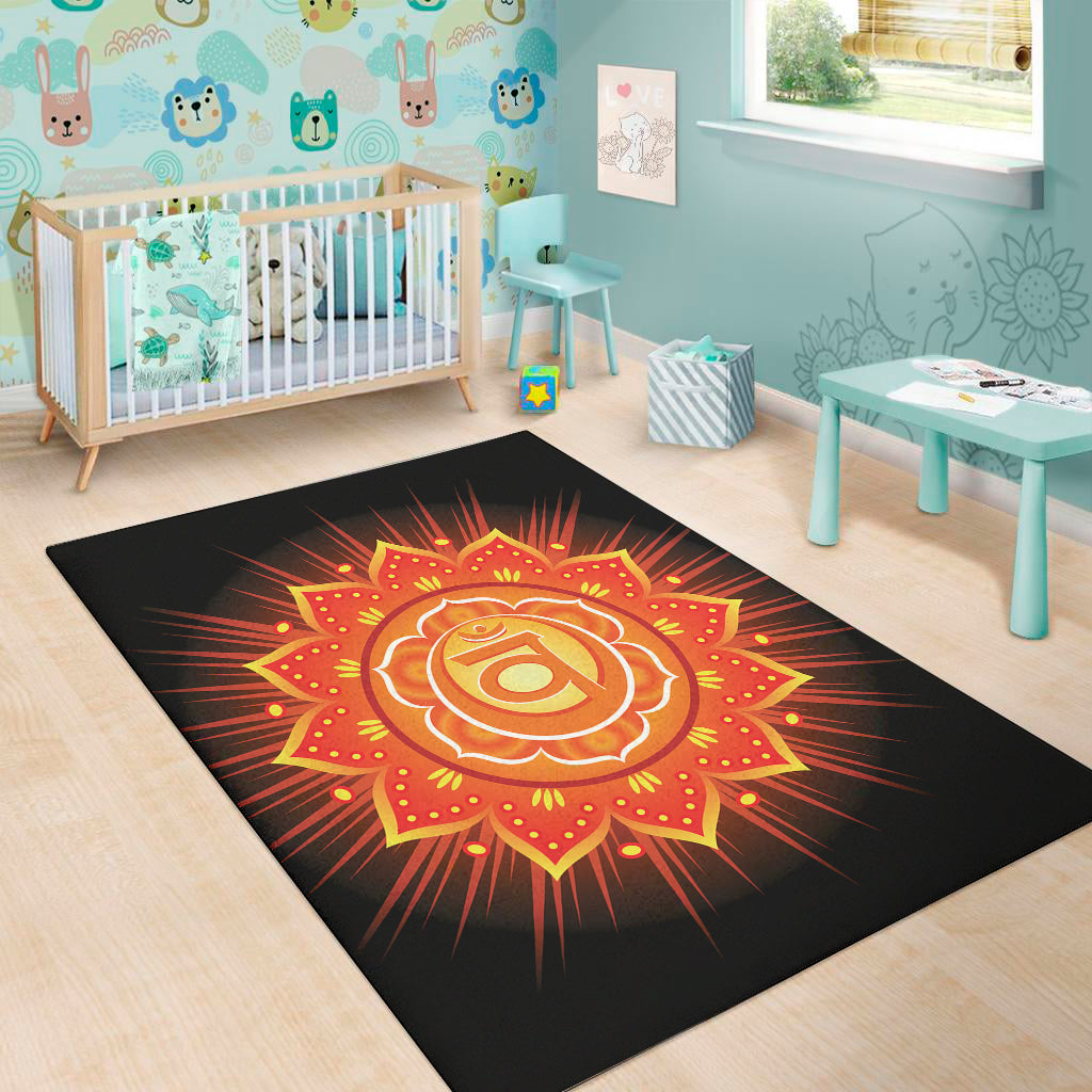 Swadhisthana Chakra Mandala Print Area Rug