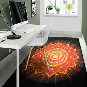 Swadhisthana Chakra Mandala Print Area Rug