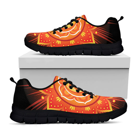 Swadhisthana Chakra Mandala Print Black Sneakers