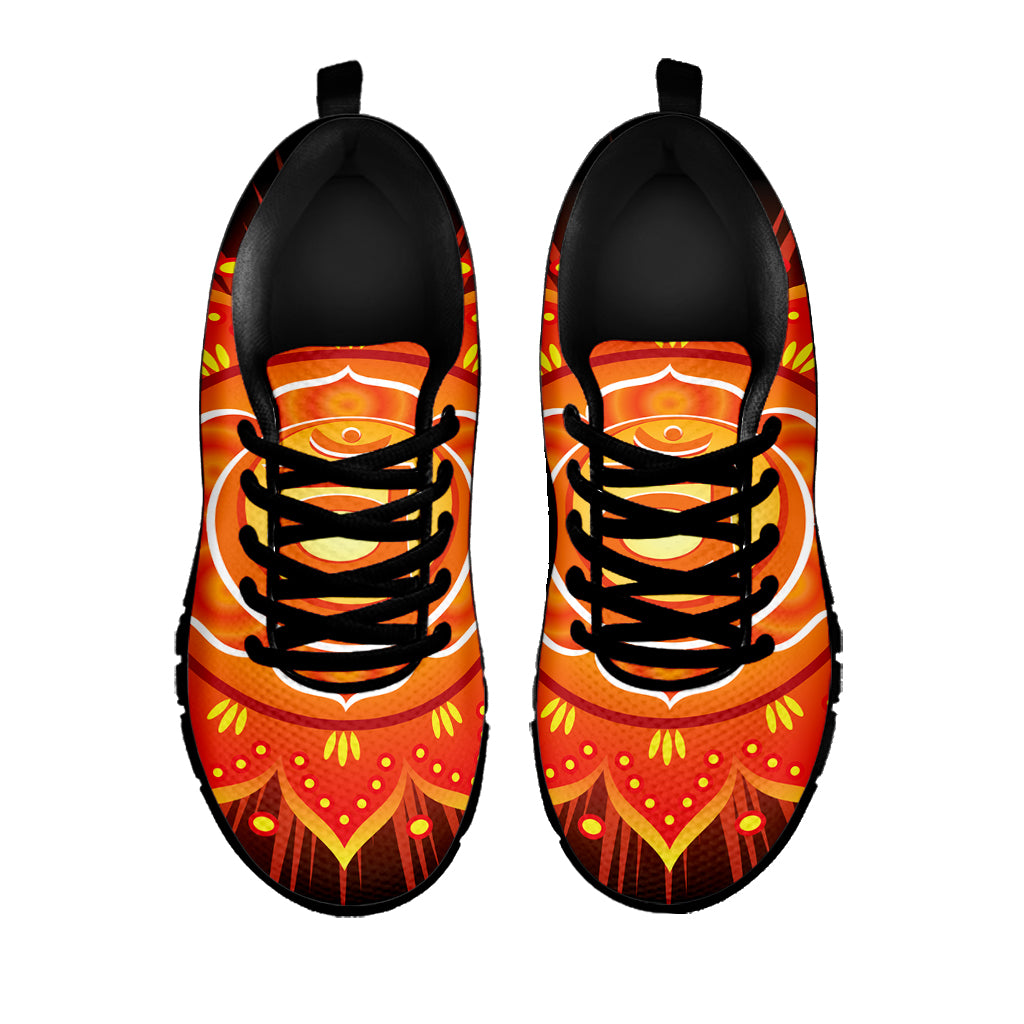 Swadhisthana Chakra Mandala Print Black Sneakers