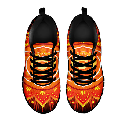 Swadhisthana Chakra Mandala Print Black Sneakers